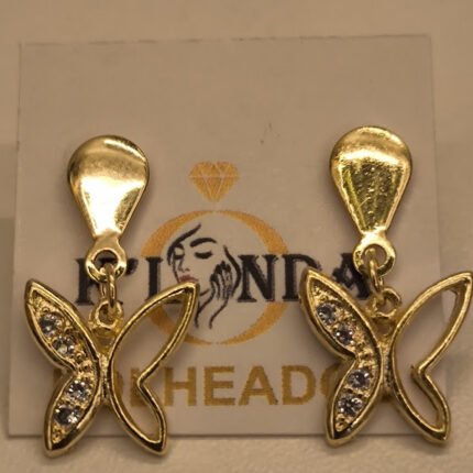 BRINCO BORBOLETA COM ZIRCONIA