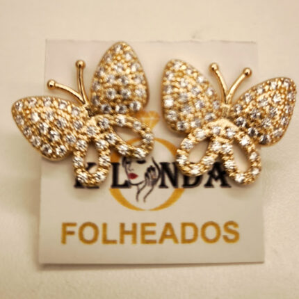 BRINCO BORBOLETA CRAVEJADA