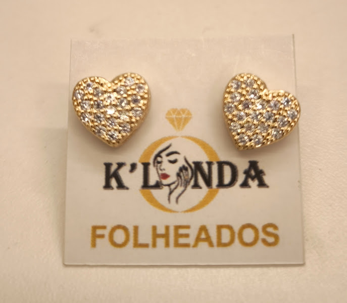 BRINCO CORAÇAO CRAVEJADO - SEMIJOIA - COD 841