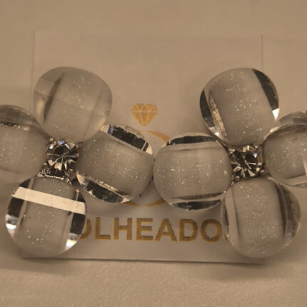 BRINCO FLOR TRANSPARENTE RODIO