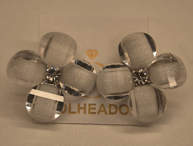 BRINCO FLOR TRANSPARENTE - SEMIJOIAS - COD 853