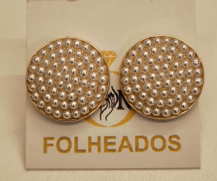 BRINCO REDONDO COM PEROLAS - SEMIJOIA - COD 829