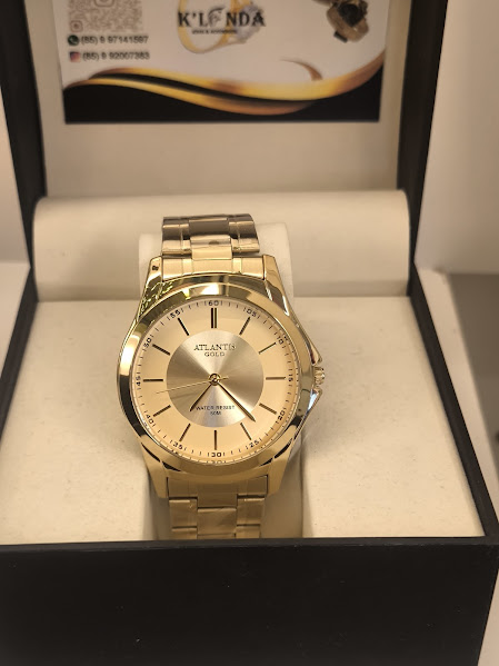 RELOGIO ATLANTIS FUNDO AMARELO MASCULINO - COD 758